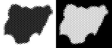 Noktalı yarım ton Nijerya Haritası