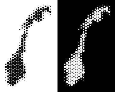 Noktalı noktalı resim Norveç Haritası