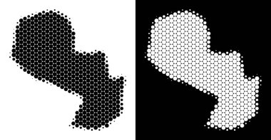 Nokta yarı ton Paraguay Haritası