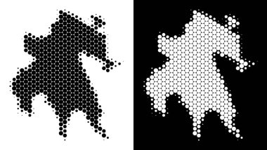 Noktalı yarım ton Mora Yarımadası Haritası