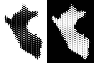 Noktalı yarım ton Peru Haritası