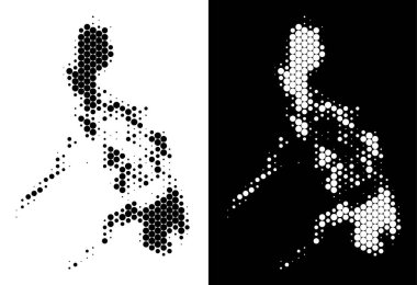 Noktalı yarım ton Filipinler Haritası