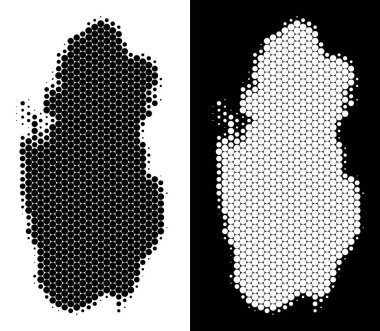 Noktalı yarım ton Katar harita