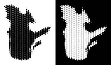 Noktalı yarım ton Quebec eyaleti harita