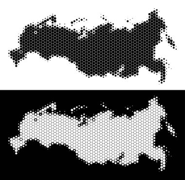 Noktalı yarım ton Rusya Haritası