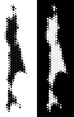 Nokta yarı ton Sakhalin Adası Haritası