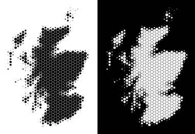 Noktalı yarım ton İskoçya Haritası