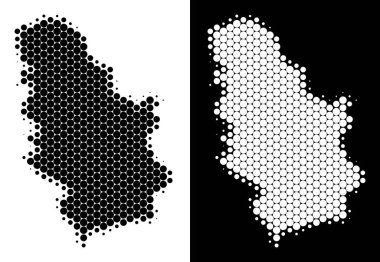 Noktalı yarım ton Sırbistan harita