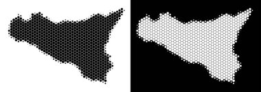 Nokta yarı ton Sicilia harita