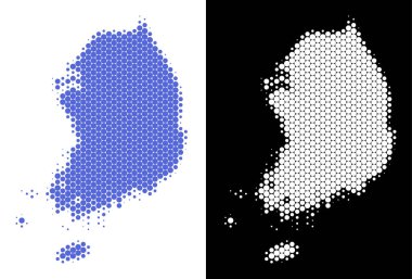 Noktalı yarım ton Güney Kore Haritası