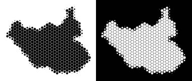 Noktalı yarım ton Güney Sudan Haritası