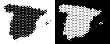 Nokta yarı ton İspanya harita