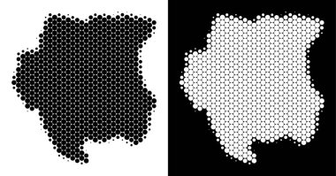 Noktalı yarım ton Surinam Haritası