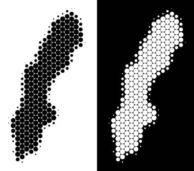 Nokta yarı ton İsveç harita