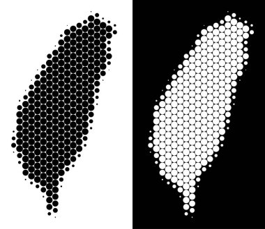 Nokta yarı ton Tayvan ada Haritası