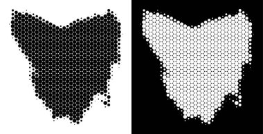 Nokta yarı ton Tazmanya Adası Haritası