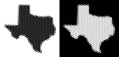 Noktalı yarım ton Texas harita