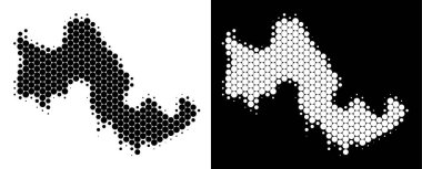 Nokta yarı ton Tilos Yunan Adası Haritası