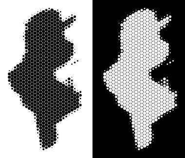 Nokta yarı ton Tunus Haritası