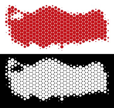 Noktalı yarım ton Türkiye Haritası