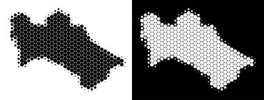 Noktalı yarım ton Türkmenistan Haritası