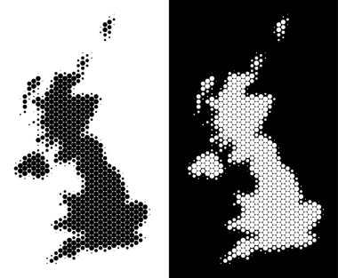Nokta yarı ton İngiltere harita