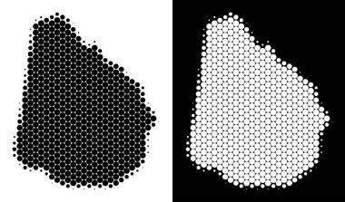 Nokta yarı ton Uruguay Haritası