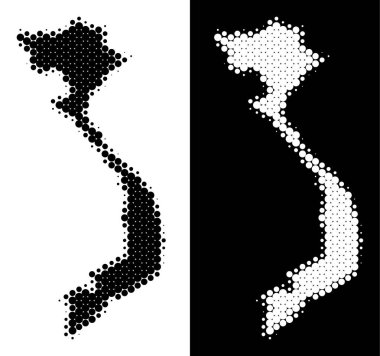 Nokta yarı ton Vietnam Haritası