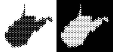 Noktalı yarım ton Batı Virginia devlet harita