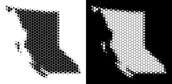 Noktalı yarım ton British Columbia eyaletinde harita