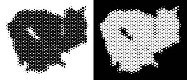 Noktalı yarım ton Kamboçya Haritası