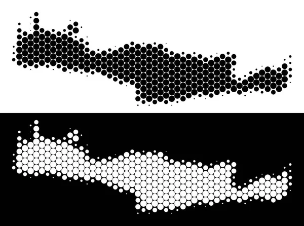 Kaart van dot Halftone Kreta Eiland — Stockvector