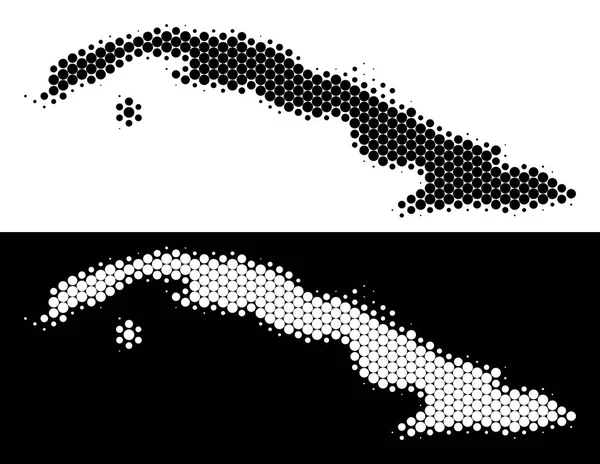 Nokta yarı ton Küba Haritası