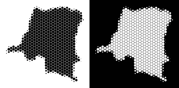 Stip Halftone Democratische Republiek de Kongo-kaart — Stockvector