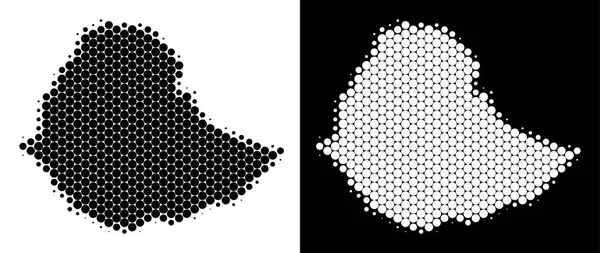 Noktalı yarım ton Etiyopya Haritası