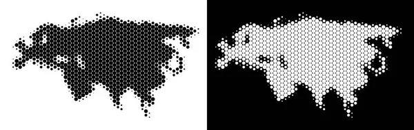 Noktalı yarım ton Eurasia harita