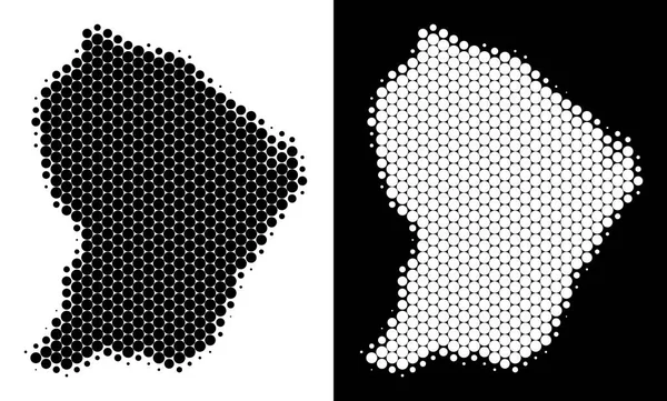 Nokta yarı ton Fransız Guyanası Haritası