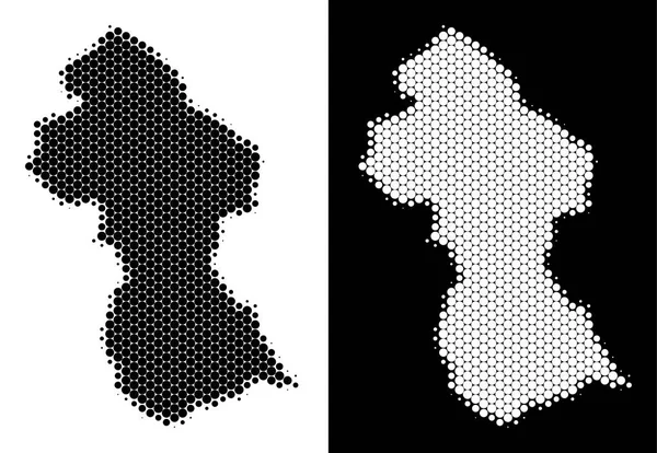 Noktalı yarım ton Guyana Haritası