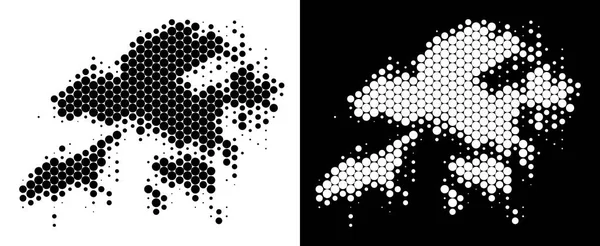 Nokta yarı ton Hong Kong Map