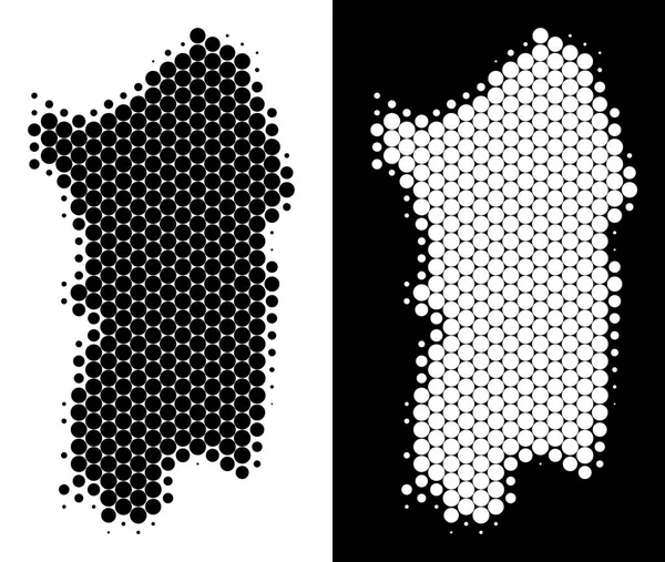 Noktalı yarım ton İtalyan Sardunya Adası Haritası