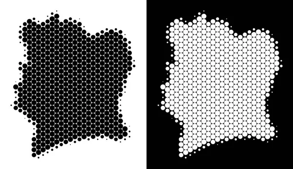 Nokta yarı ton Fildişi Sahili haritası