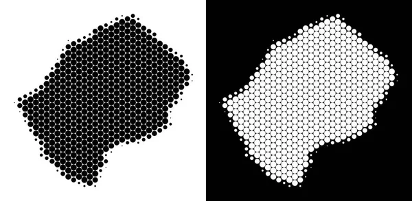 Nokta yarı ton Lesoto Haritası