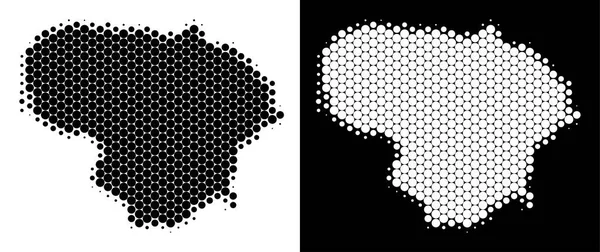 Noktalı yarım ton Litvanya Haritası. Beyaz ve siyah arka plan üzerinde vektör coğrafi düzeni. Soyut mozaik küre puan ile tasarlanmış Litvanya Haritası.