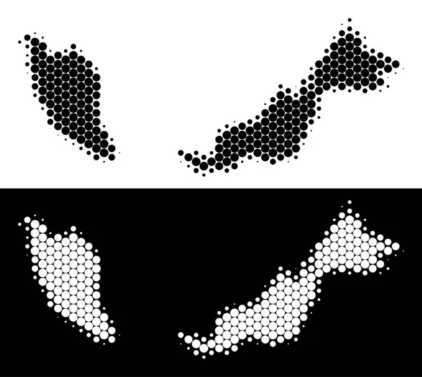 Noktalı yarım ton Malezya haritası