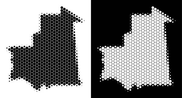 Nokta yarı ton Moritanya Haritası
