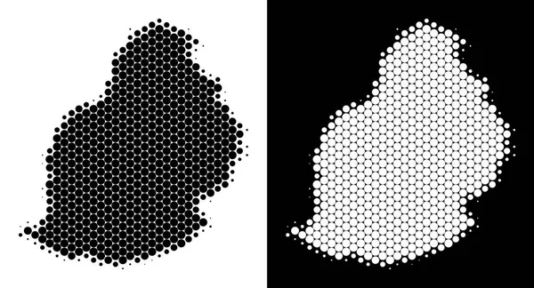 Noktalı yarım ton Mauritius Adası Haritası