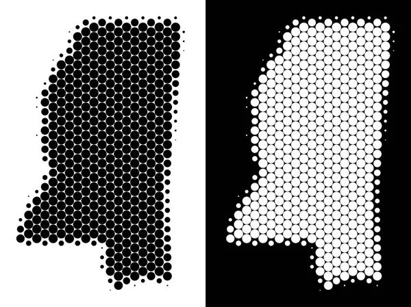 Nokta yarı ton Mississippi Devlet harita