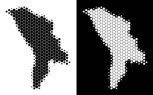 Noktalı yarım ton Moldova Haritası