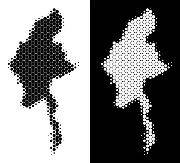 Noktalı yarım ton Myanmar Haritası