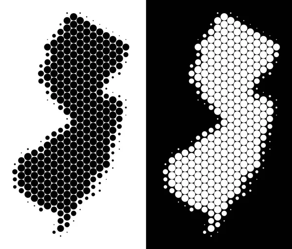 Stip Halftone New Jersey State kaart — Stockvector